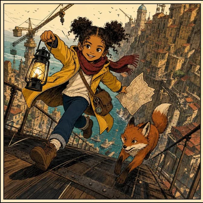 La même enfant transformée en héroïne dans le style Bande dessinée