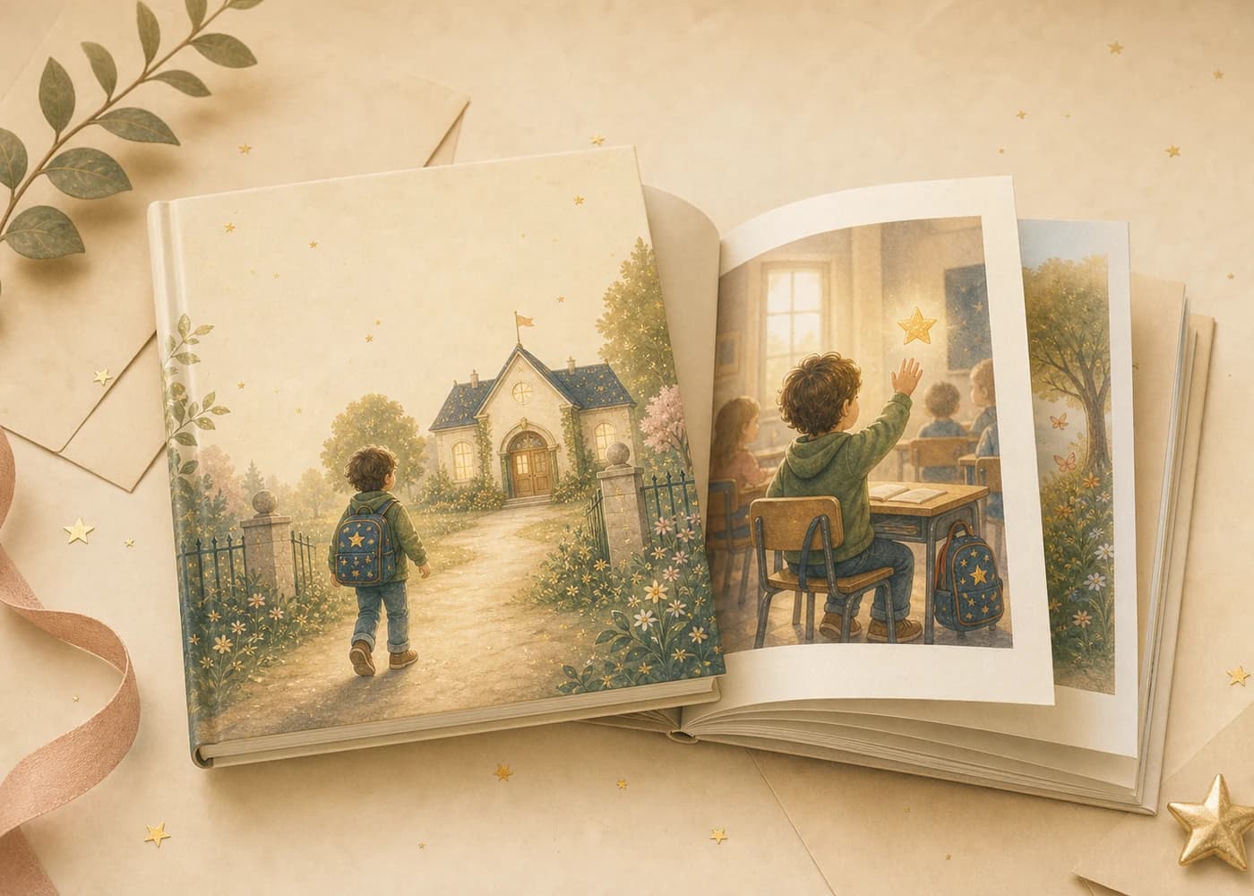 Mockup d'un livre relie Histoire Magique apres validation de l'eBook